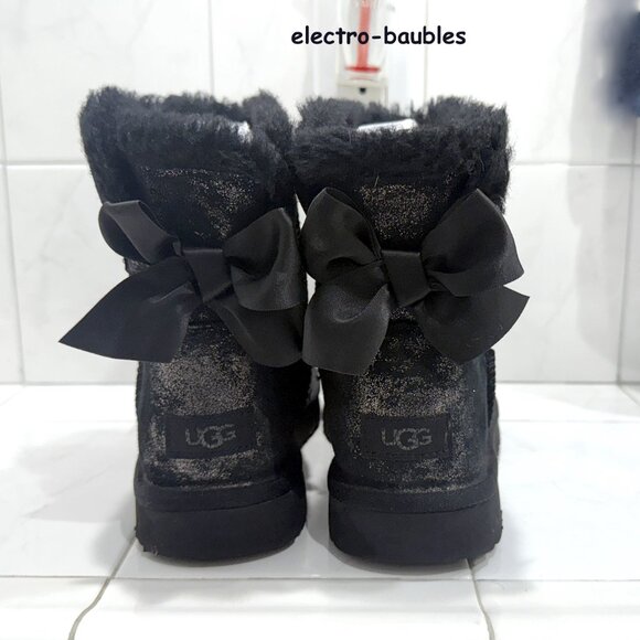Black Ugg Australia Boots Sz 8 With Metallic Sparkle - MINT Condition - Picture 8 of 16